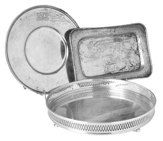 Three Sterling Trays