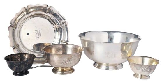 Five Sterling Bowls
