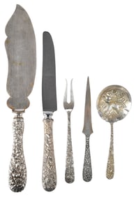 15 Pieces Sterling Flatware, Most Kirk Repousse