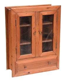 Country Pine Two Door Hanging Cupboard