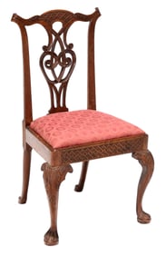Chippendale Carved Walnut Side Chair