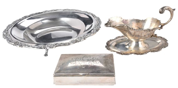 Three Pieces Peruvian Sterling Hollowware