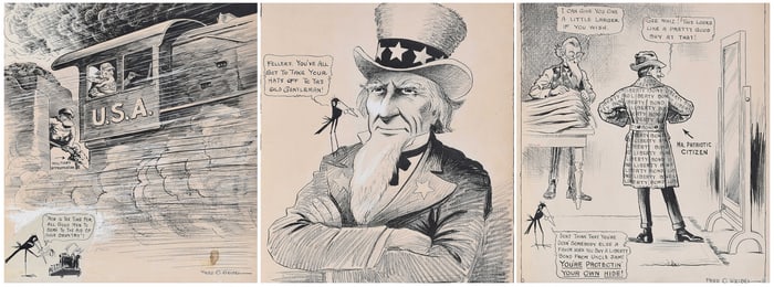 Frederick Otto Seibel, Three Political Cartoons