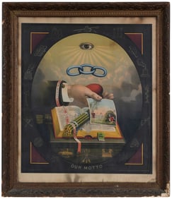 Framed Odd Fellows Textile Print, Our Motto