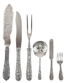 Six Pieces Maryland Silver Flatware