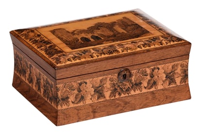 Marquetry Satinwood Sewing Box