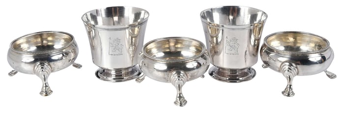 Five George English Silver Table Items, Elizabeth Muns