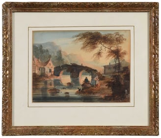 British School, Riverscape Watercolor