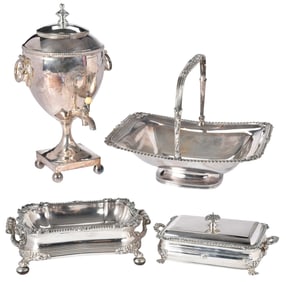 Four Old Sheffield Plate Table Items