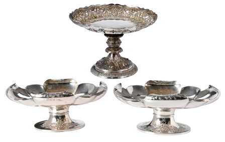 Three Silver Plate Compotes