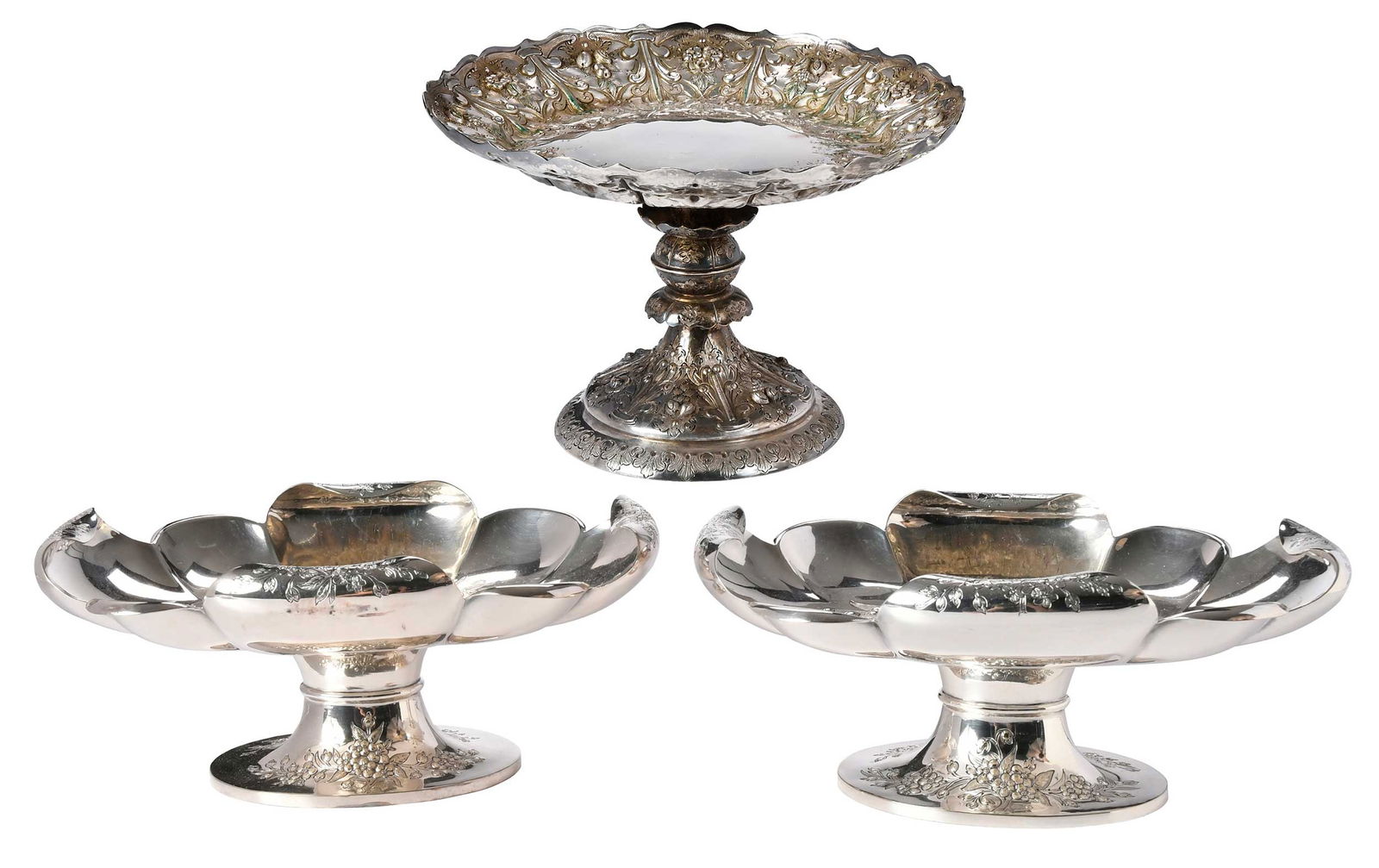 Three Silver Plate Compotes (1 of 10)