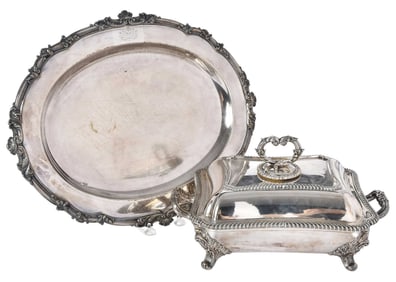 Old Sheffield Plate Tray and Entree