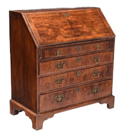 George I Inlaid Walnut Slant Front Desk