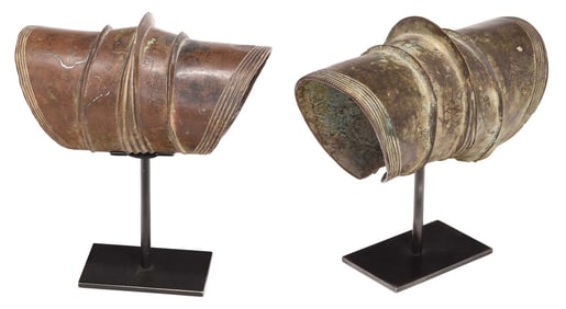Two African Bronze Currency Anklets