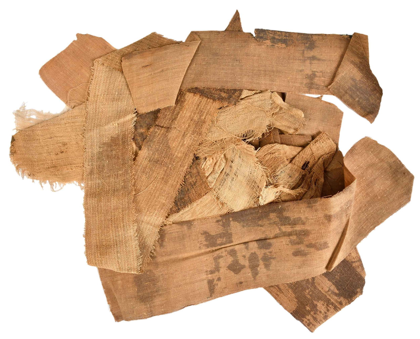 Egyptian Mummy Wrappings: probably Ancient, 20 loose pieces, linen Provenance: Property of the Virginia Museum of Fine Arts