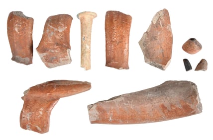 Group of Ten Ancient Pottery and Glass Shards and Beads