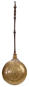 Continental Baroque Pierced Brass and Iron Bed Warmer