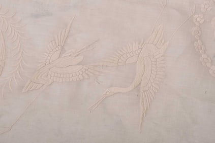 White Linen Embroidered Tablecloth