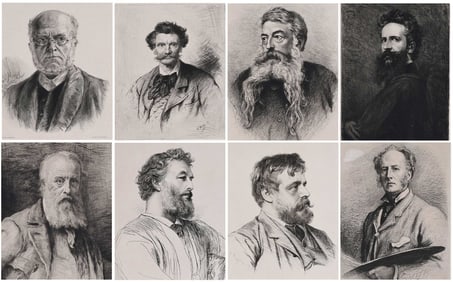 Collection of Eight Portrait Etchings