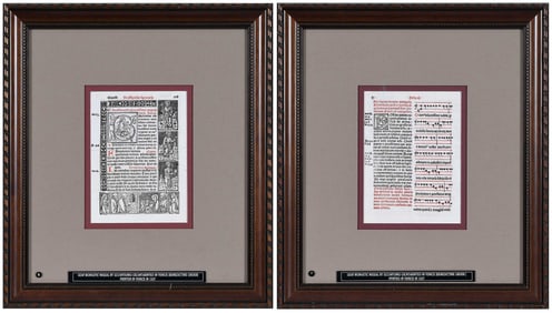Two Framed Missal Leaves