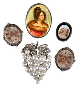 Five Antique Brooches