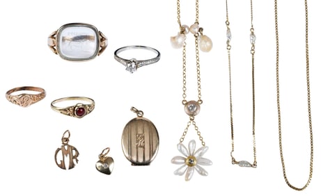 Collection of Gold, Pearl, and Diamond Jewelry