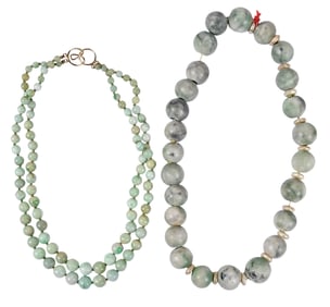 Two Jade Bead Necklaces