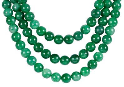 Jadeite Rope Length Bead Necklace