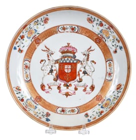 Chinese Export Armorial Porcelain Soup Bowl, Verney and Heath