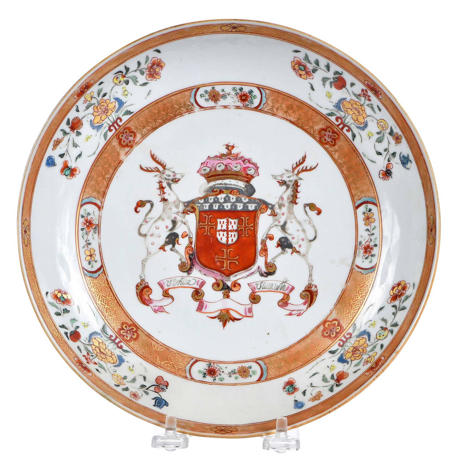 Chinese Export Armorial Porcelain Soup Bowl, Verney and Heath