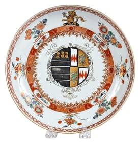 Chinese Export Armorial Porcelain Soup Bowl, Wearg, Montague, and Monthermer