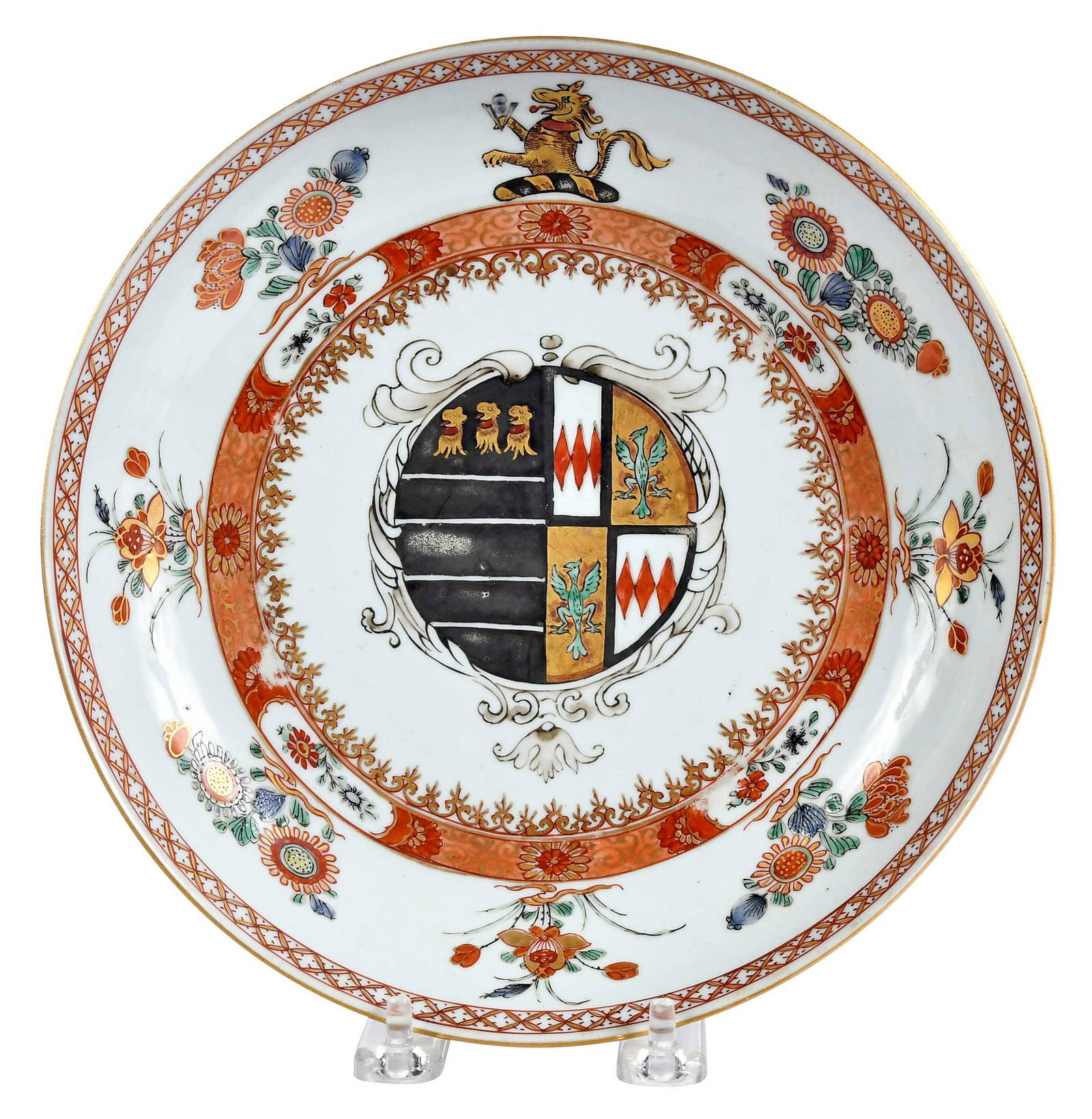 Chinese Export Armorial Porcelain Soup Bowl, Wearg, Montague, and Monthermer