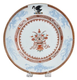 Chinese Export Armorial Porcelain Plate, Fazakerley
