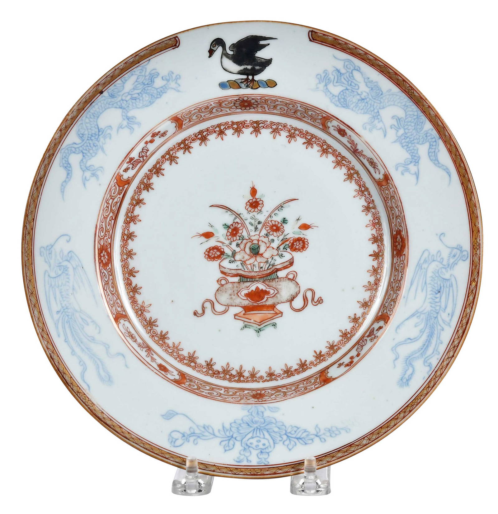 Chinese Export Armorial Porcelain Plate, Fazakerley
