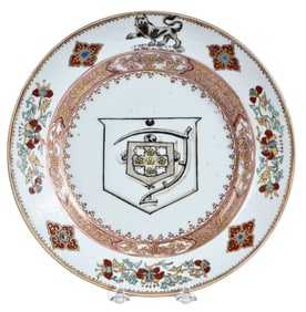Chinese Export Armorial Porcelain Soup Plate, Sneyd and Edmonds