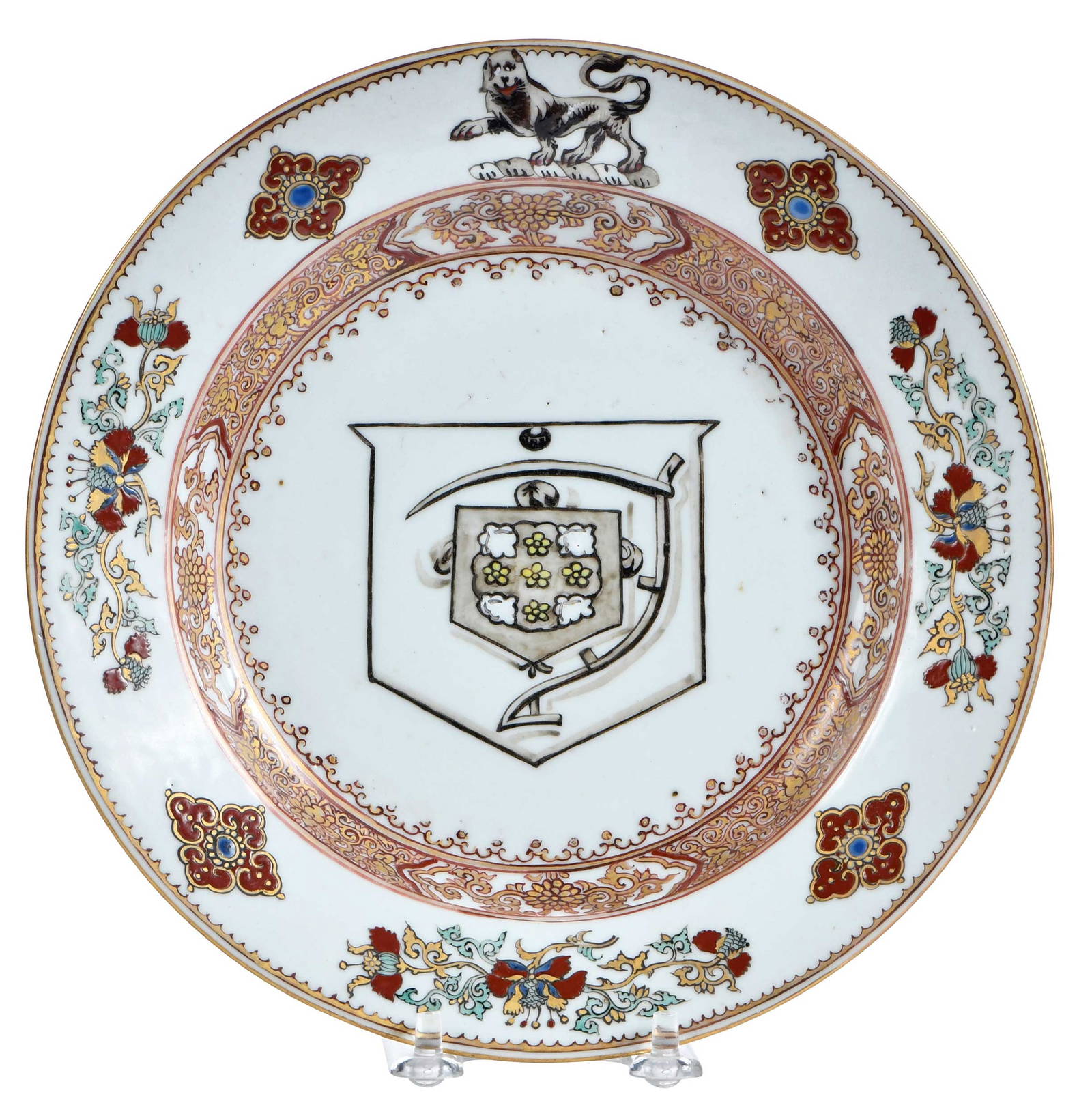 Chinese Export Armorial Porcelain Soup Plate, Sneyd and Edmonds