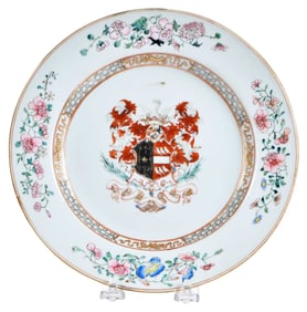 Chinese Export Armorial Porcelain Plate, Best and Crook