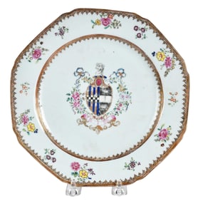 Chinese Export Armorial Porcelain Plate, Curtis and Wildbore
