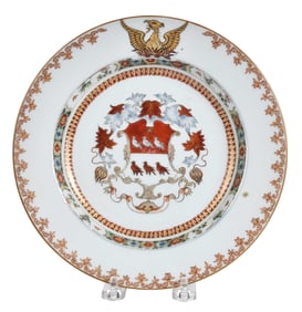 Chinese Export Armorial Porcelain Plate, Fenwick