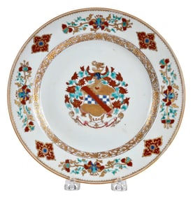 Chinese Export Armorial Porcelain Plate, Stewart