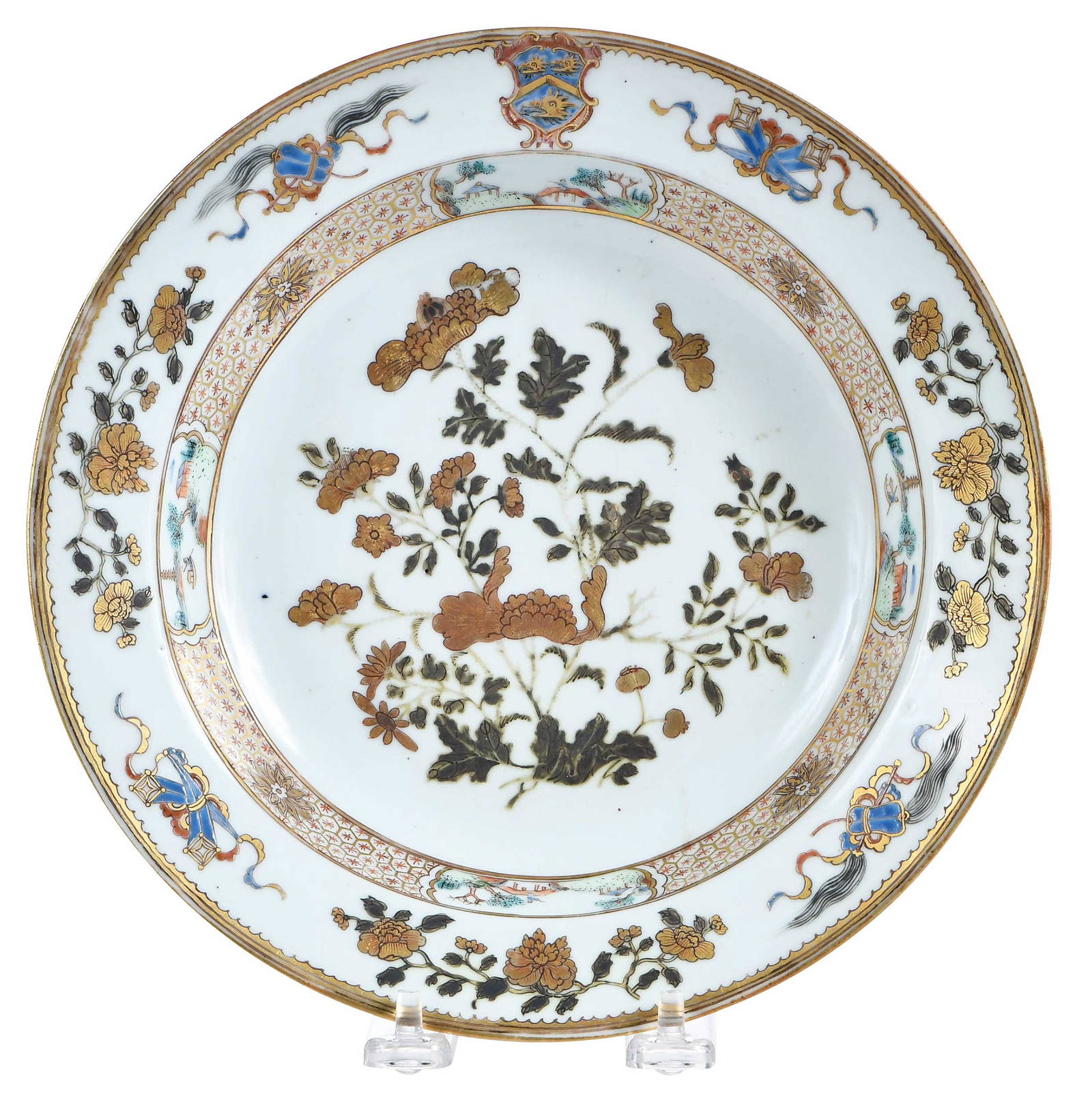 Chinese Export Armorial Porcelain Soup Plate, French
