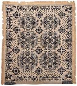 J. Cunningham, Oneida Co. Patriotic Blue and White Coverlet