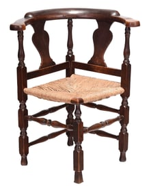 Fine New England William and Mary Corner Chair