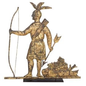 Fine Molded and Gilt Copper Massasoit Weathervane