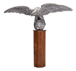 Monumental Molded Full Body Zinc Architectural Eagle