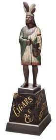 American Folk Art Paint Decorated Cigar Store Indian