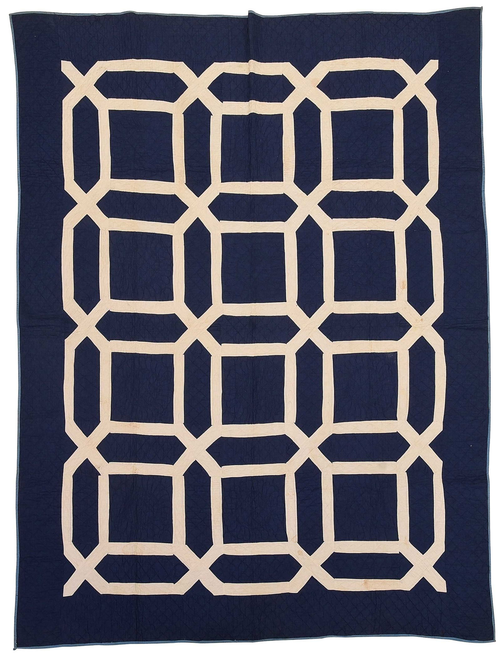 Garden Maze Quilt: probably Ohio, mid 19th century, cotton, accession no. 1980.37.35, 87 x 68 in. Provenance: Property from the Collections of the American Folk Art Museum