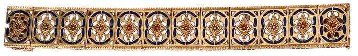 18kt. Vintage Enamel Open Work Bracelet