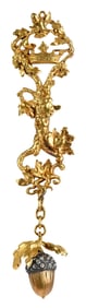 Rare Imperial Era C.E. Bolin 14kt. Diamond Brooch, Workmaster Ivan A. Flink