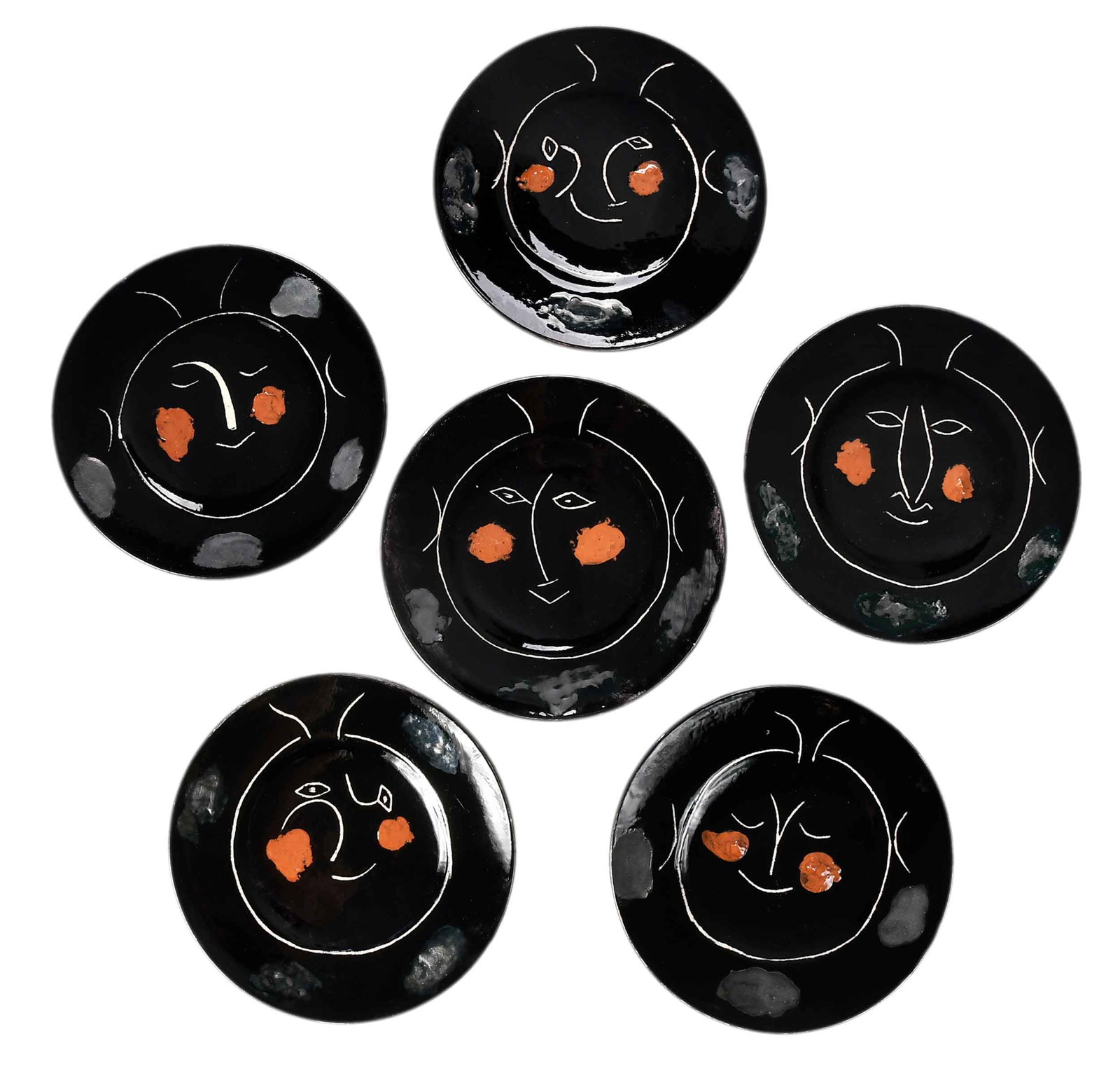 Six Pablo Picasso Plates, Visage Noir Service (1 of 20)